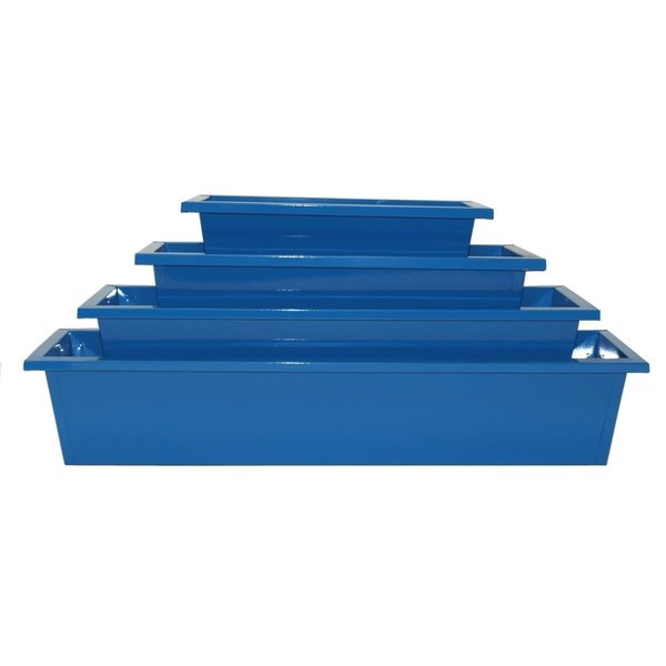 Next2Nature 8625E B S-4 Enameled Galvanized Rectangular Planters, Blue NE2588658